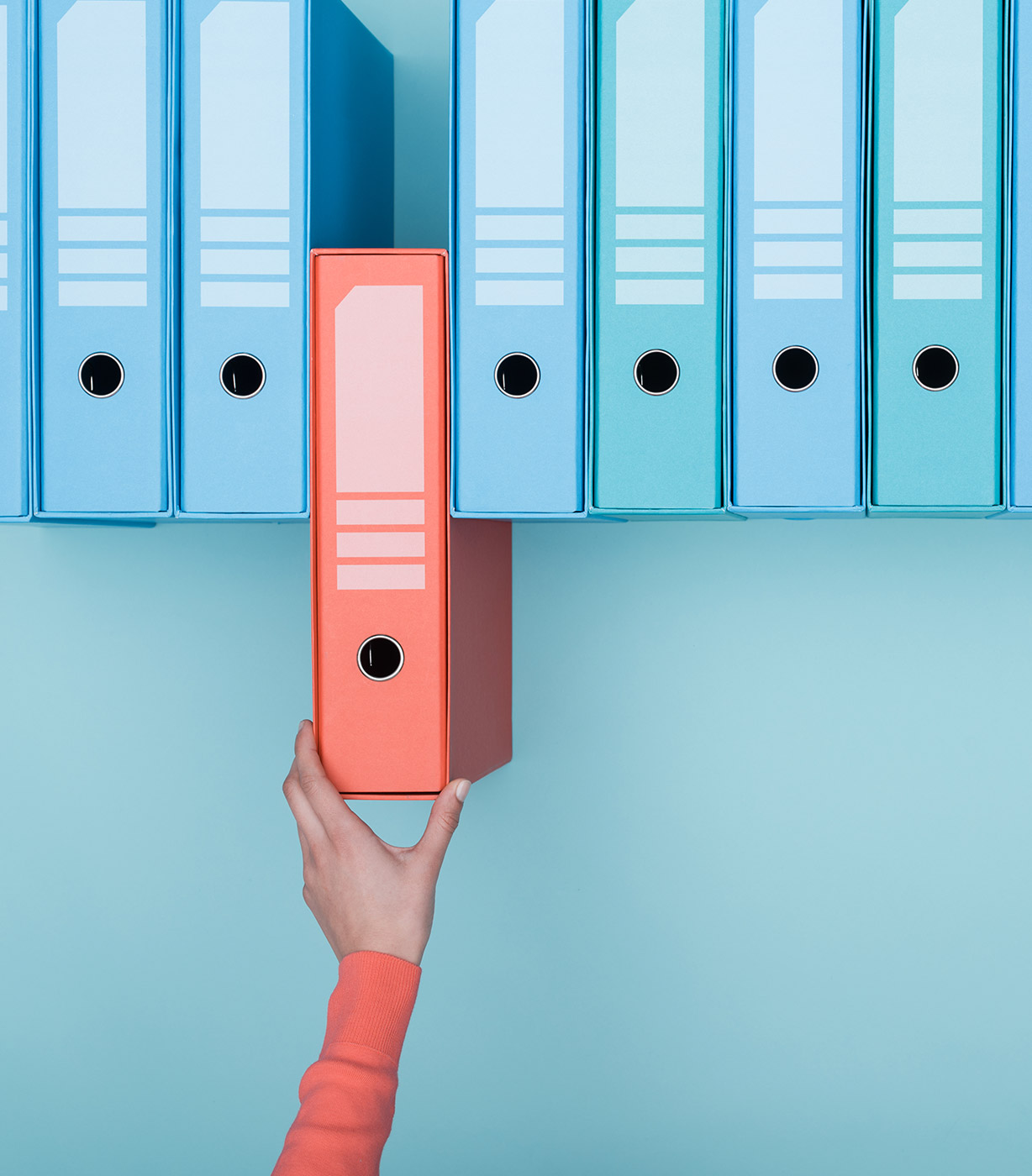 Arranging office folders